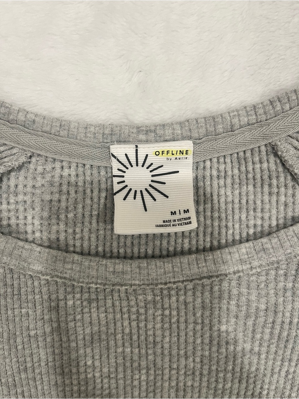 OFFLINE by Aerie Waffle Knit Raglan Long Sleeve Top - Medium - Picture 3 of 7
